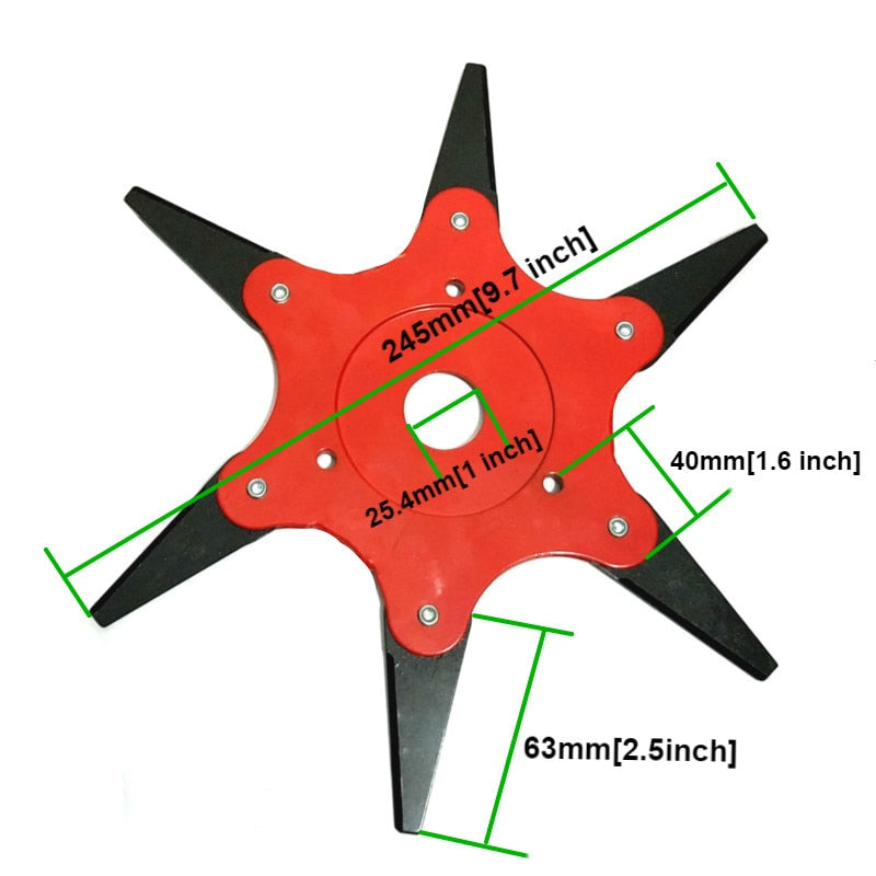 NEW Universal 6 Teeth Brush Trimmer Metal Blades Trimmer Head 65Mn Brush Cutter Blade Garden Grass Trimmer Head  For Lawn Mower